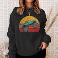 Vintage 80S Monster Truck Cool Retro Sun Sweatshirt Gifts for Her