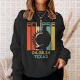 Vintage America Total Solar Eclipse 040824 Texas 2024 Sweatshirt Gifts for Her