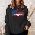 Vintage American Flag C-130 Military Plane Pilot Sweatshirt Gifts for Her