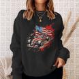 Vintage Auto Racing Car American Flag 4Th Of July Auto Race Sweatshirt Gifts for Her