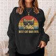Vintage Best Cat Dad Ever Bump Fist Father's Day Cat Daddy Sweatshirt Gifts for Her
