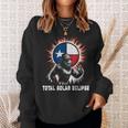 Vintage Bigfoot Total Solar Eclipse Texas Flag Sweatshirt Gifts for Her