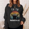 Vintage Black Cat Pew Pew Madafakas Sweatshirt Gifts for Her