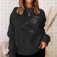 Vintage Black Crow Raven Silhouette Bird Sweatshirt Gifts for Her