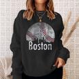 Vintage Boston Baseball Downtown Skyline Classic City Sweatshirt Gifts for Her