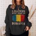 Vintage Romanian Flag Legends Were Born In Romania Sweatshirt Gifts for Her