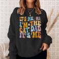 Vintage Fathers Day It's Me Hi I'm The Cat Dad It's Me Sweatshirt Gifts for Her