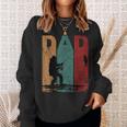 Vintage Fishing Dad Silhouette Father's Day Retro Sweatshirt Gifts for Her
