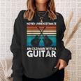 Vintage Guitar Never Underestimate An Old Man With A Guitar Sweatshirt Gifts for Her