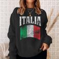 Vintage Italia Flag Italy Flag Proud Italian Pride er Sweatshirt Gifts for Her
