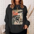 Vintage Raccoon Ufo Alien Animal Raccoon Sweatshirt Geschenke für Sie