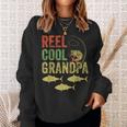 Vintage Reel Cool Grandpa Father's Day Grandfather Fishing Sweatshirt Gifts for Her