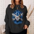 Vintage Scotland Flag Lion Face Scottish Scotland Flag Camisa de entrenamiento Regalos para ella