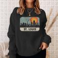 Vintage St Louis Missouri Downtown Skyline Retro 70S Sweatshirt Gifts for Her