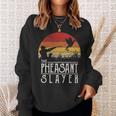Vintage Sunset Retro Style Pheasant Hunting Pheasant Slayer Sweatshirt Gifts for Her