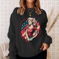 Vintage Tattoo Pin-Up Flag Rebellious Playful American Sweatshirt Gifts for Her