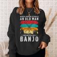 Vintage Never Underestimate An Old Man With A Banjo Musician Sweatshirt Gifts for Her