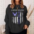 Vintage United States Air Force Veteran With American Flag Sweatshirt Gifts for Her
