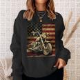 Vintage Usa Flag Motorcycle Retro Biker Mens Sweatshirt Gifts for Her