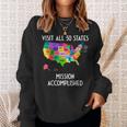Visit All 50 States Map Usa Travel Sweatshirt Gifts for Her