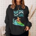 Wave Rider Surf Beach Day Hippie Wavey Retro 70S Surfer Boy Sweatshirt Gifts for Her