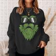 Weed Beard Face Marijuana Cannabis Irish Hipster Sweatshirt Gifts for Her