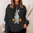 Weightlifting Fitness Gym Happy Easter Bunny Lifting Eggs Sweatshirt Gifts for Her