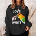 White Bellied Caique Parrot Love Hurts Sweatshirt Gifts for Her