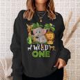 Wild One Birthday 1St Safari Jungle Family Sweatshirt Gifts for Her
