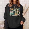 Wild About Reading Bookworm Book Reader Zoo Animals Sweatshirt Gifts for Her