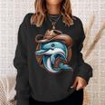 Wild Western Howdy Dolphin Sea Ocean Animal Lover Cowboy Hat Sweatshirt Gifts for Her