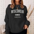 Wisconsin Wi Vintage Sports Retro Varsity Sweatshirt Gifts for Her