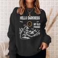 Wolf Hello Darkness My Old Friend Solar Eclipse April 8 2024 Sweatshirt Gifts for Her