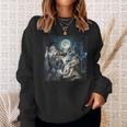 Wolf Ripping Werewolf Alpha Wolf Oddly Meme Sweatshirt Gifts for Her