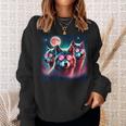 Wolf Squad Mit Rosa Sonnenbrillen Und Mond Für Wolfsliebhaber Geschenk Sweatshirt Geschenke für Sie