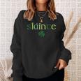 Women's Slainte St Patrick's Day Irish Clover Lucky Vibes Sweatshirt Gifts for Her