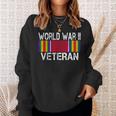 World War Ii Veteran Us Military Service Vet Victory Ribbon Sweatshirt Gifts for Her