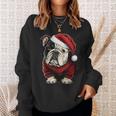 Xmas Bulldog Santa On Christmas Bulldog Sweatshirt Gifts for Her