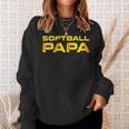 Yellow Print Softball Papa Sweatshirt Gifts for Her