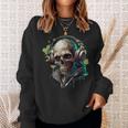 Zombie Totenkopf Dj Mit Kopfhörer Für Musiker Und Musik Fans Sweatshirt Geschenke für Sie