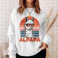 Alpapaatertag Bester Papa Alpaka Retro Alpapa Raglan Sweatshirt Geschenke für Sie