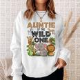 Auntie Of The Wild One Birthday 1St Safari Jungle Family Sweatshirt Gifts for Her