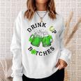 Bitches Drink Up St Patrick's Day Beer Lover Womens Sweatshirt Gifts for Her