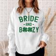 Bride And Boozy Irish St Patrick's Day Shamrocks Sweatshirt Gifts for Her