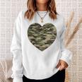 Camo Heart Valentines Day Camoflauge Military Tactical Sweatshirt Gifts for Her