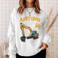 Children's Digger Birthday 'Ich Bin 4 Jahre Bausite' Sweatshirt Geschenke für Sie