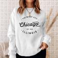 Classic Vintage Retro Chicago Illinois Windy City Usa Sweatshirt Gifts for Her