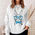 Cute Rabbit Bunny Face Glasses Bow Tie Happy Easter Day Boys Sweatshirt Gifts for Her
