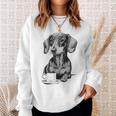 Dachshund Puppy Wiener With Coffee Sweatshirt Gifts for Her