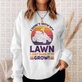 Damen Lustiger Mäher Rasen Bier Papa Landschaftsbau Dare It Wh Mit-Ausschnitt Sweatshirt Geschenke für Sie